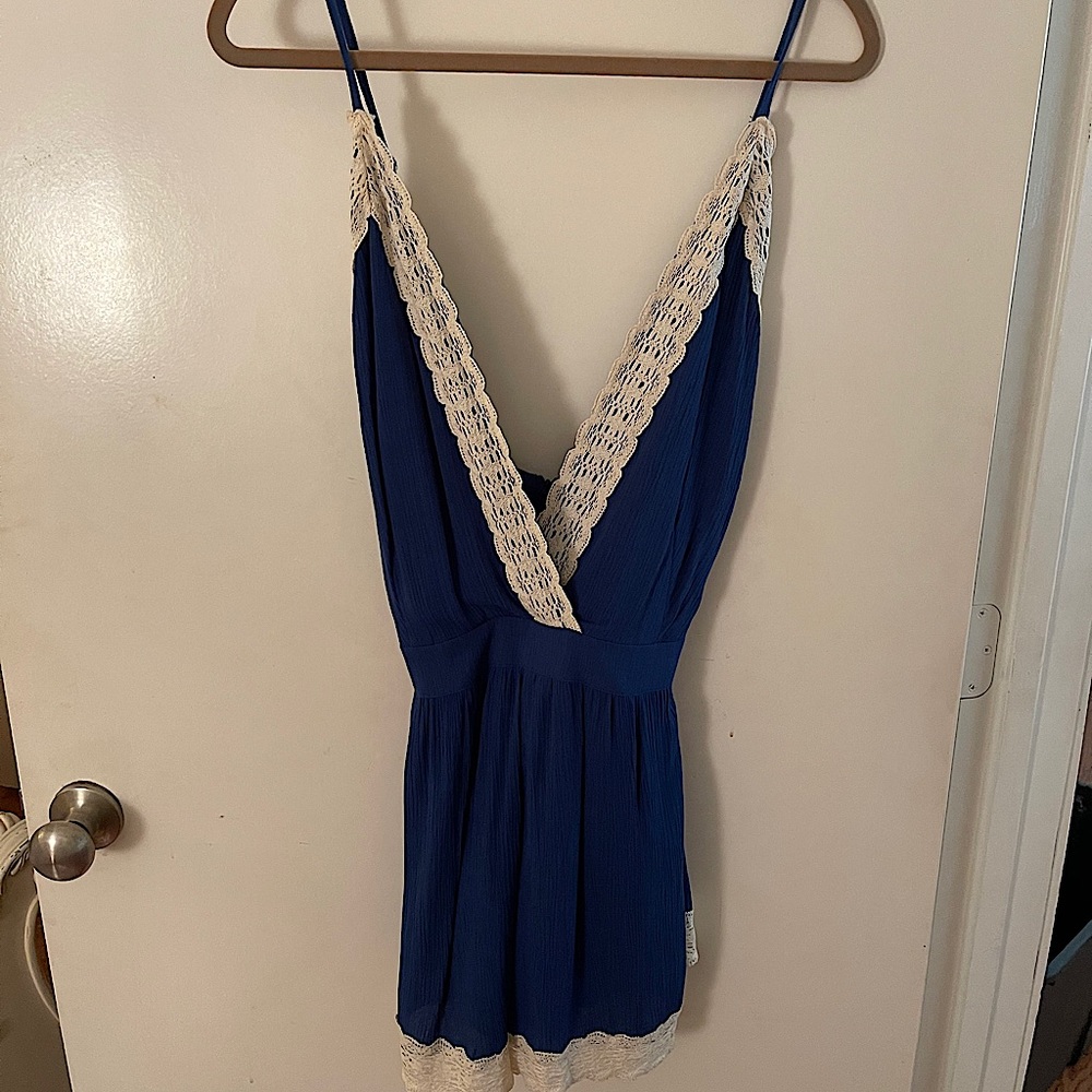 Criss Cross Royal Blue Romper